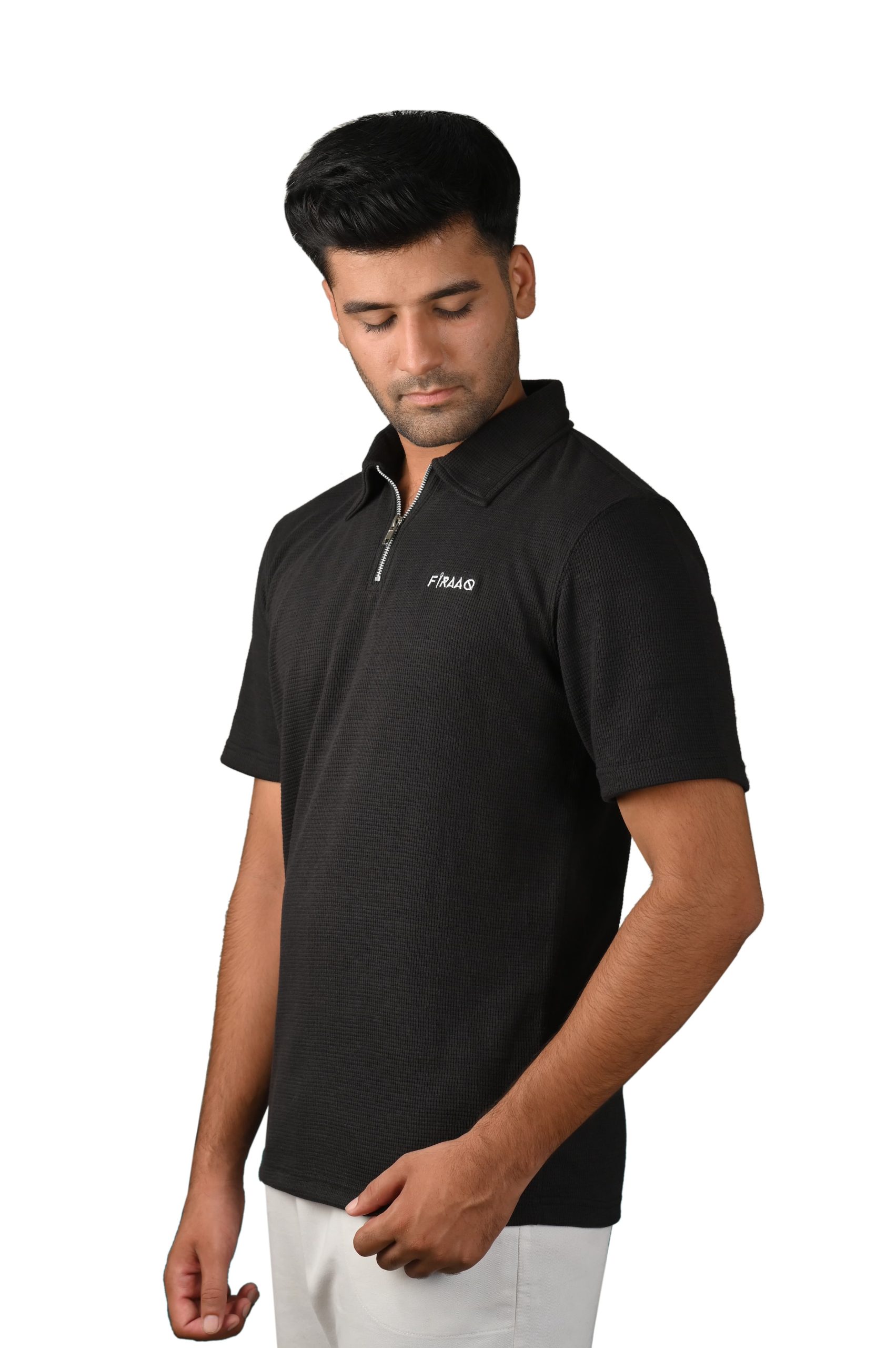 zipper polo black zipper polo black