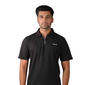 zipper polo black