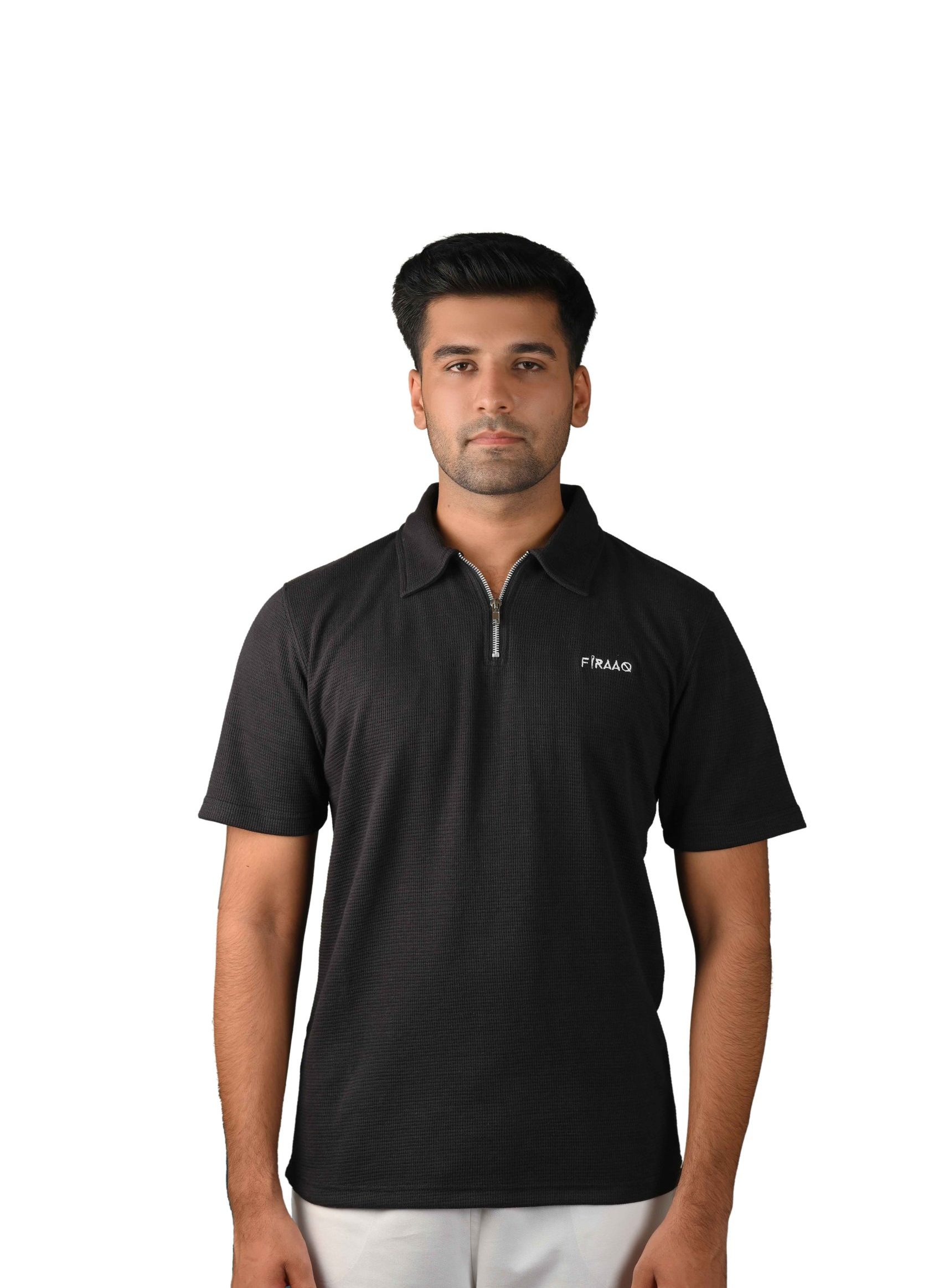 zipper polo black zipper polo black