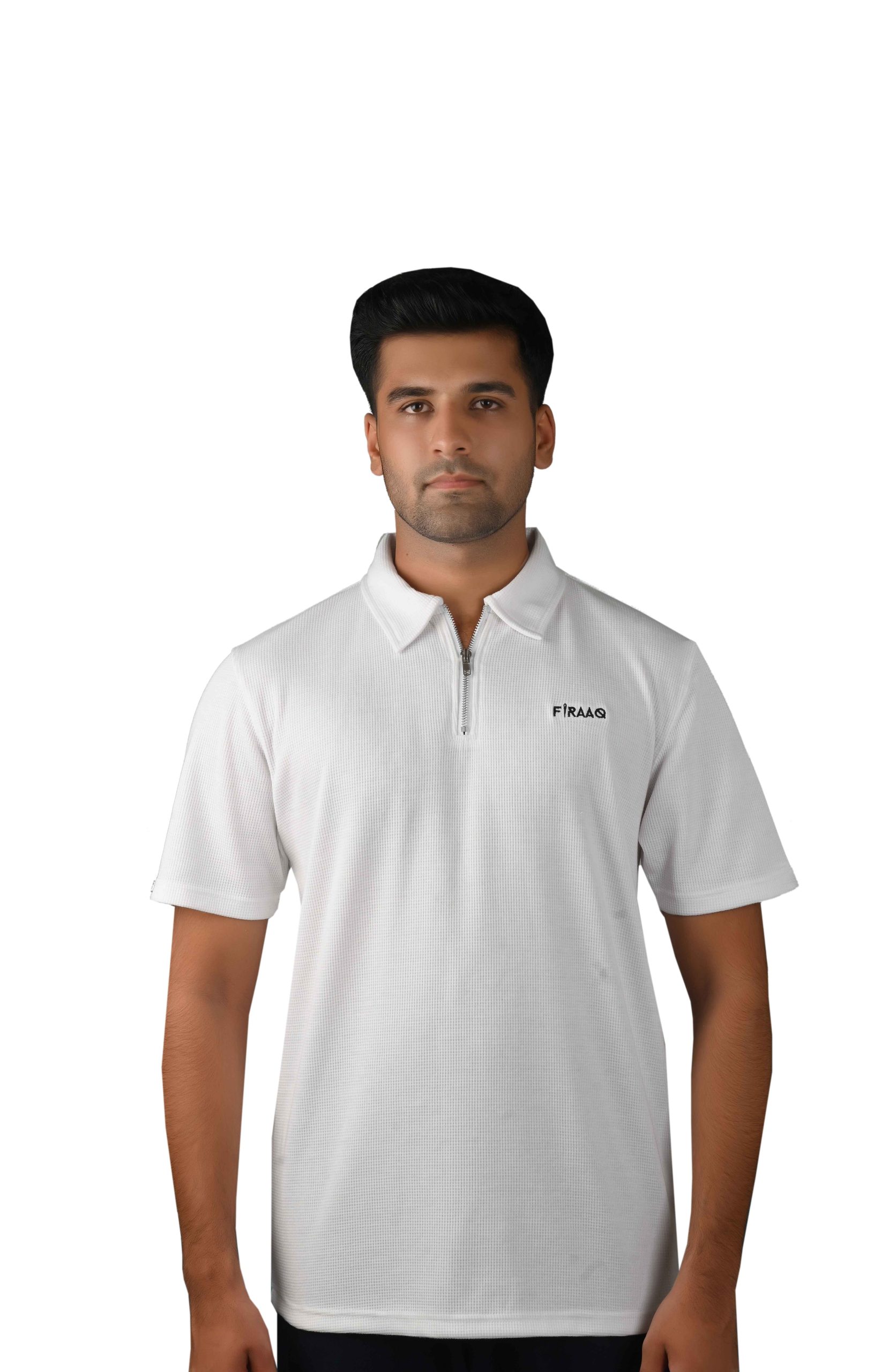 zipper polo white zipper polo white